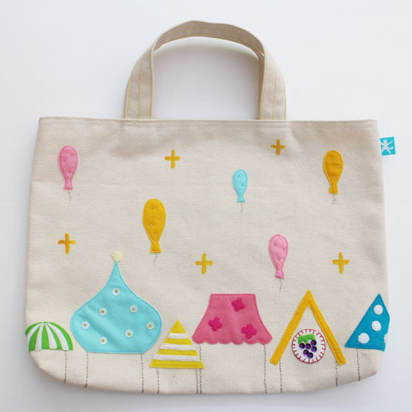 送料無料 レッスンバッグ 生成りー ボクの街のお祭りのご紹介 レッスンバッグの通販ショップ ゴンガリガリ